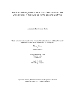 Realism and Hegemonic Moralism: Germany and the United States