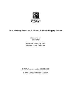 Oral History Panel on 5.25 and 3.5 inch Floppy Drives