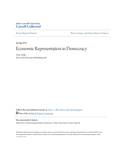 Economic Representation in Democracy - Carroll Collected
