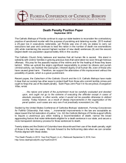 Death Penalty Position Paper - Florida Conference of Catholic Bishops