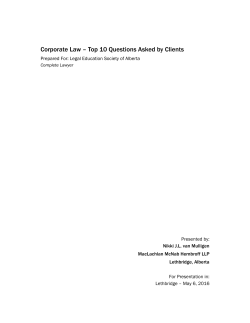 Corporate Law &ndash; Top 10 Questions Asked by Clients