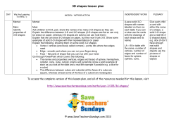3D shapes lesson plan - Save Teachers` Sundays