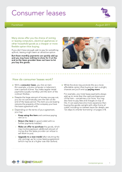 Credit Factsheet - Consumer leases