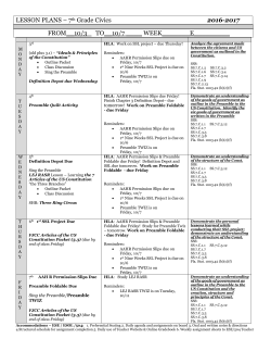 Lesson Plan 10/3 to 10/7