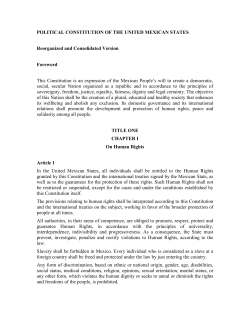 Proposed Reorganized and Consolidated Version of the Mexican