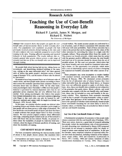 Teaching the Use of Cost-Benefit Reasoning in Everyday Life