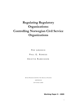 Regulating Regulatory Organizations: Controlling