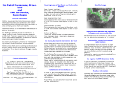 Ice Patrol Narsarsuaq, Green- land and DMI Ice Service, Copenhagen