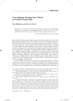 Cross Kissing: Keeping One`s Word in Twelfth-Century Rus