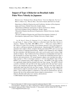 Impact of Type A Behavior on Brachial-Ankle - J
