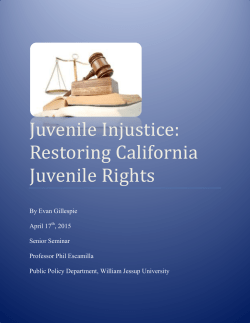 Juvenile Injustice: Restoring California Juvenile Rights