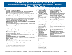 Science Standards for College