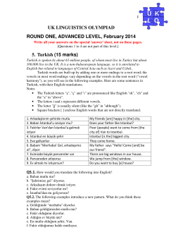 A questions - UK Linguistics Olympiad