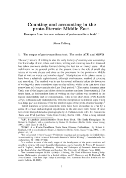 Counting and accounting in the proto-literate Middle East7