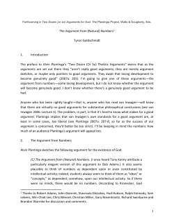 The Argument From Numbers