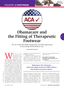 Obamacare and the Fitting of Therapeutic Footwear