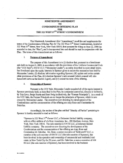 NINETEENTH AMENDMENT TO CONDOMINIUM OFFERING PLAN