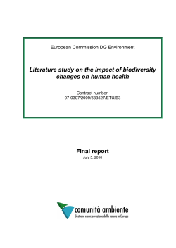 Literature study on impacts of biodiversity changes on human health