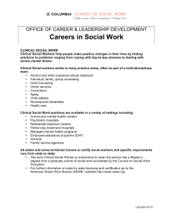 Careers in Social Work - Columbia University School of Social Work