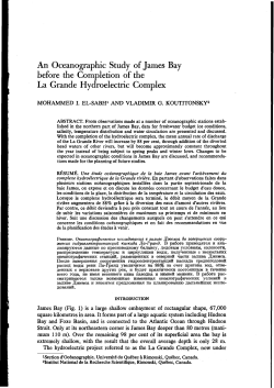 An Oceanographic Study of James Bay before the Completion of the