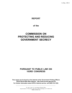 commission on protecting and reducing government secrecy
