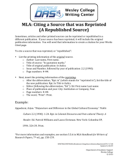 Citing a Source that was Reprinted