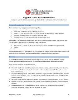 Content Organization Workshop