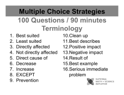 Multiple Choice Strategies