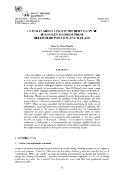 gaussian modelling of the dispersion of hydrogen