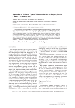 Separation of Different Types of Monosaccharides by