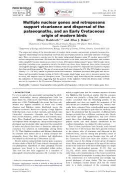 Multiple nuclear genes and retroposons support vicariance and