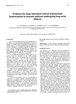Evidence for large intestinal control of potassium