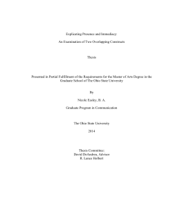 Explicating Presence and Immediacy: An Examination of Two