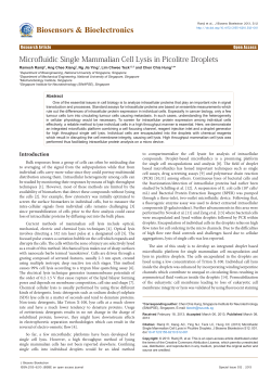 Microfluidic Single Mammalian Cell Lysis in Picolitre Droplets
