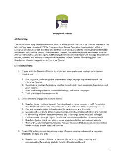 1 Development Director Job Summary: The Judaism Your Way (JYW