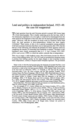 Land and Politics in Independent Ireland, 1923