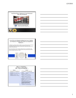 Foodborne Illness, Employees and Your Restaurant