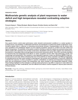 Multivariate genetic analysis of plant responses