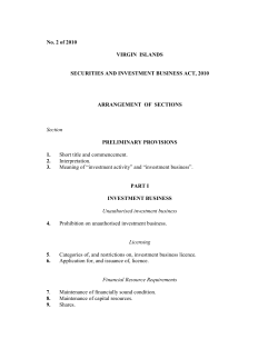 Securities and Investment Business Act, 2010