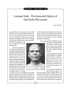 Laxman Naik - The Immortal Martyr of Quit India