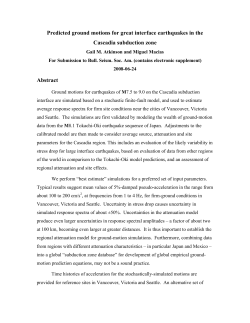 Predicted ground motions for great interface