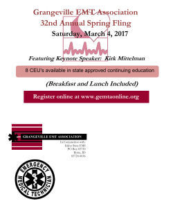 Grangeville EMT Association 32nd Annual Spring Fling