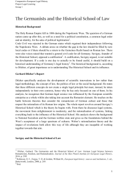 The Germanists and the Historical School of Law