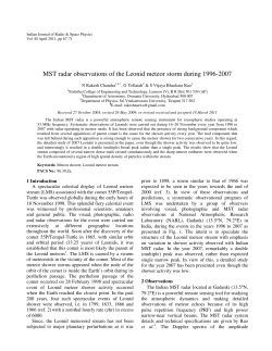 MST radar observations of the Leonid meteor storm during 1996-2007
