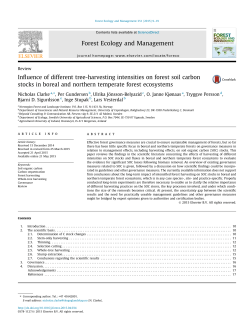 Influence of different tree-harvesting intensities on forest soil carbon
