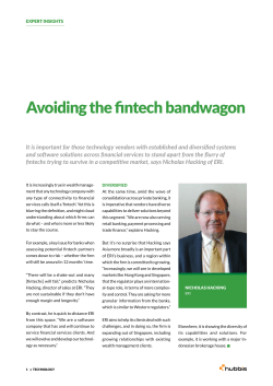 Avoiding the fintech bandwagon