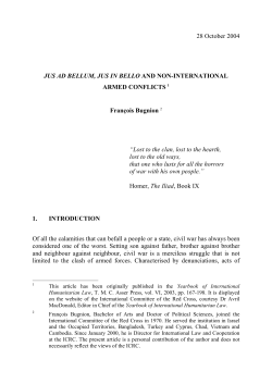 jus ad bellum, jus in bello and non-international armed