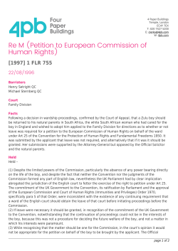 Re M (Petition to European Commission of Human Rights)