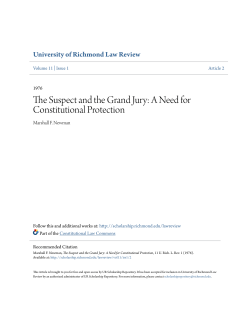 The Suspect and the Grand Jury: A Need for Constitutional Protection