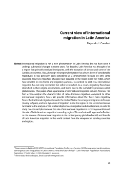 Current view of international migration in Latin America1